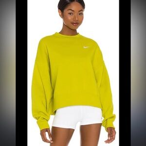 Nike size XS Women's NSW Crewneck High Voltage Green Fleece Sweatshirt